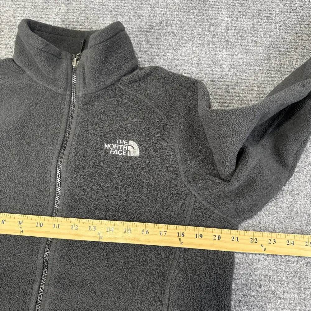 The North Face Jacket Mens Small Gray Fleece Full Zip Outdoor Hiking Travel